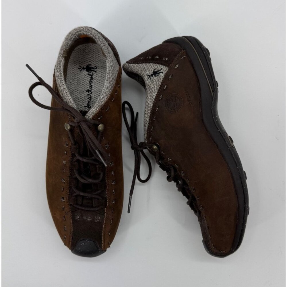 Timberland Smartwool Brown Leather Lace-Up Shoes With Vibram Soles Size 8